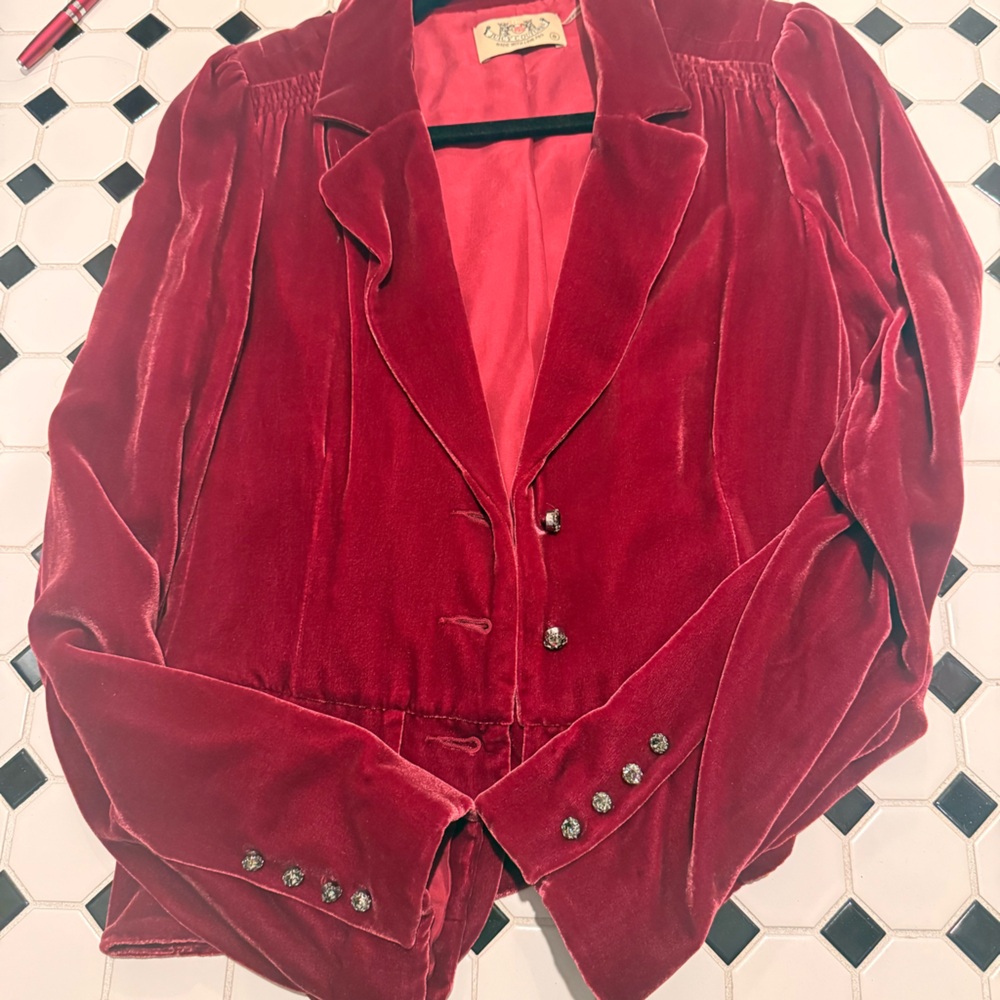 Juicy Couture Red Velvet Blazer